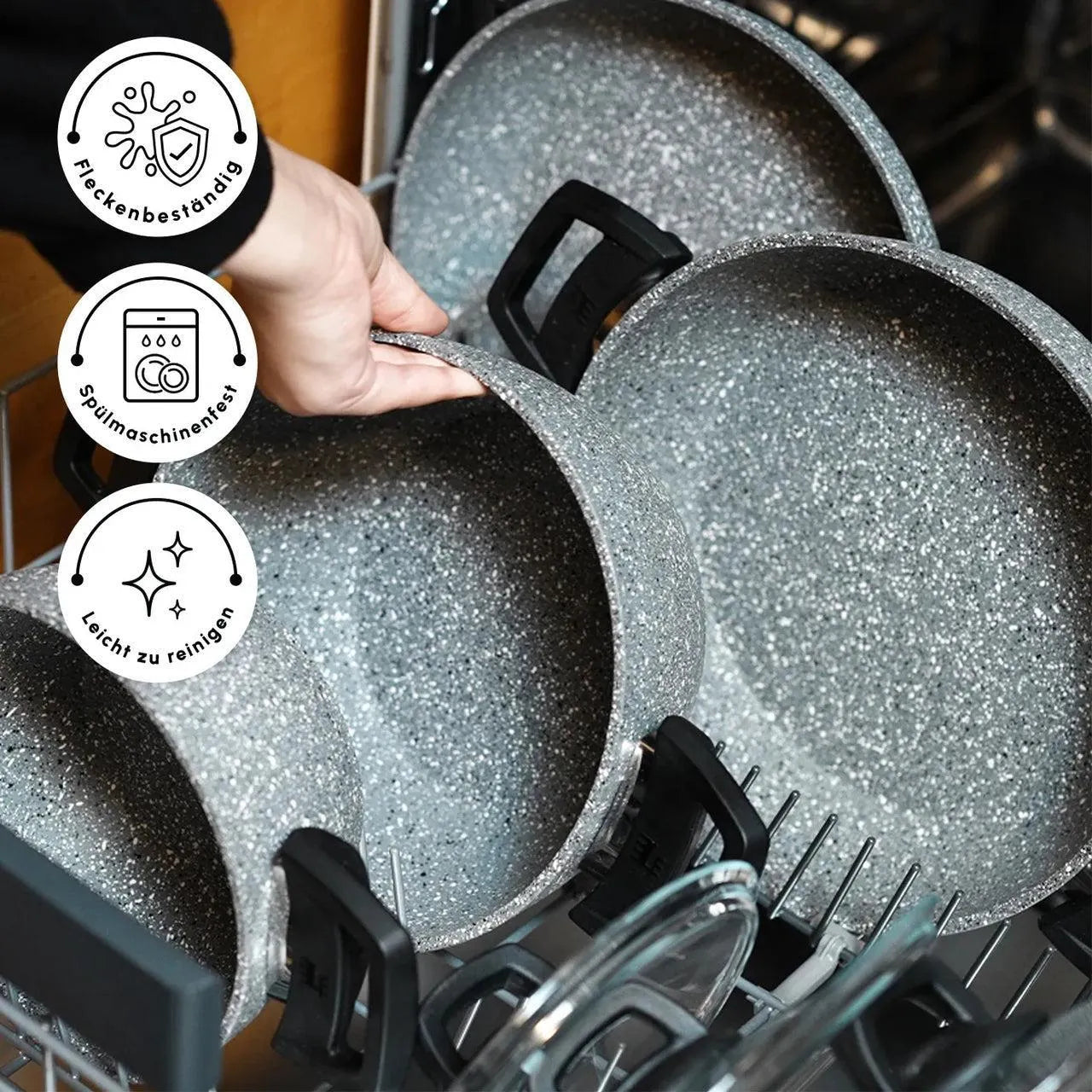 Karaca Gris Bio Granit 7 Parça Tencere Seti – Sağlıklı ve Dayanıklı, Yapışmaz Yüzeyli, İndüksiyon Hariç Tüm Ocaklarla Uyumlu-mutfak urunleri-Prenseshome Leyweg-Prenseshome Leyweg