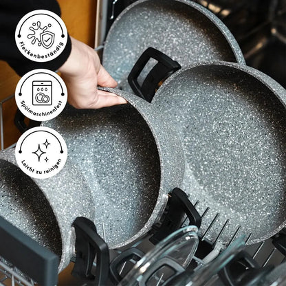 Karaca Gris Bio Granit 7 Parça Tencere Seti – Sağlıklı ve Dayanıklı, Yapışmaz Yüzeyli, İndüksiyon Hariç Tüm Ocaklarla Uyumlu-mutfak urunleri-Prenseshome Leyweg-Prenseshome Leyweg