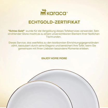 Karaca Stream Bone New Saturn Gold 12 Kişilik 59 Parça Porselen Yemek Takımı-Yemek Takimi-Prenseshome Leyweg-Prenseshome Leyweg