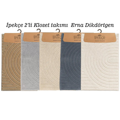 İpekçe Pamuklu 2’li Banyo Paspas Seti Sunset - Dikdörtgen (60x100 cm & 50x60 cm)-Banyo ürünleri-Prenseshome Leyweg-Prenseshome Leyweg