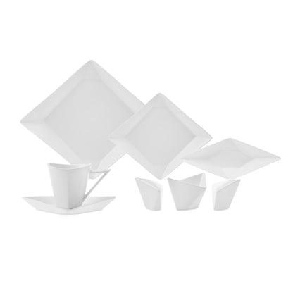 Karaca Origami 26 Parça Porselen Kahvaltı Seti – Kare Tasarım, Good Design Ödüllü-Yemek Takimi-Prenseshome Leyweg-Prenseshome Leyweg