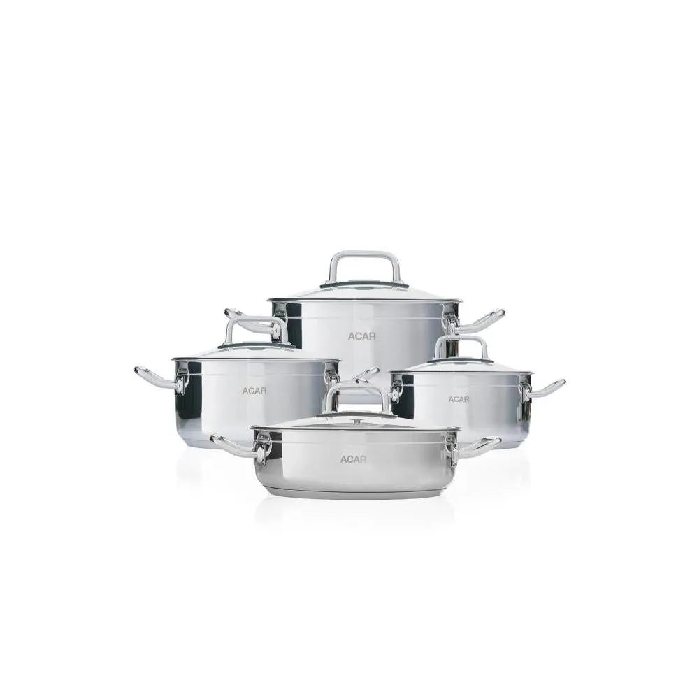 Acar Karat Merkür 8 Parça Çelik Tencere Seti-mutfak urunleri-Prenseshome Leyweg-Prenseshome Leyweg