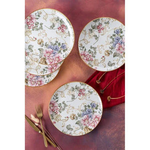 Acar rosa servis tabagi seramik 26 cm 6 li set-Sofra ürünleri-Prenseshome Leyweg-Prenseshome Leyweg
