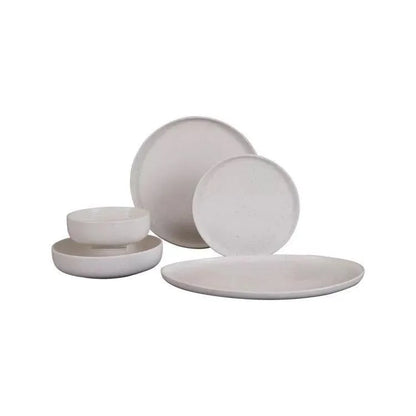 Bricard vertou 25 parca yemek takimi mat beyaz speckli-Yemek Takimi-Prenseshome Leyweg-Prenseshome Leyweg