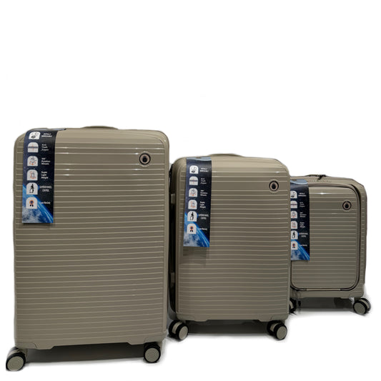 3’lu Valiz Seti - 20’’ / 24’’ / 28’’ | PP Malzeme | 360° Tekerlekli Crem-Prenseshome Leyweg-Prenseshome Leyweg
