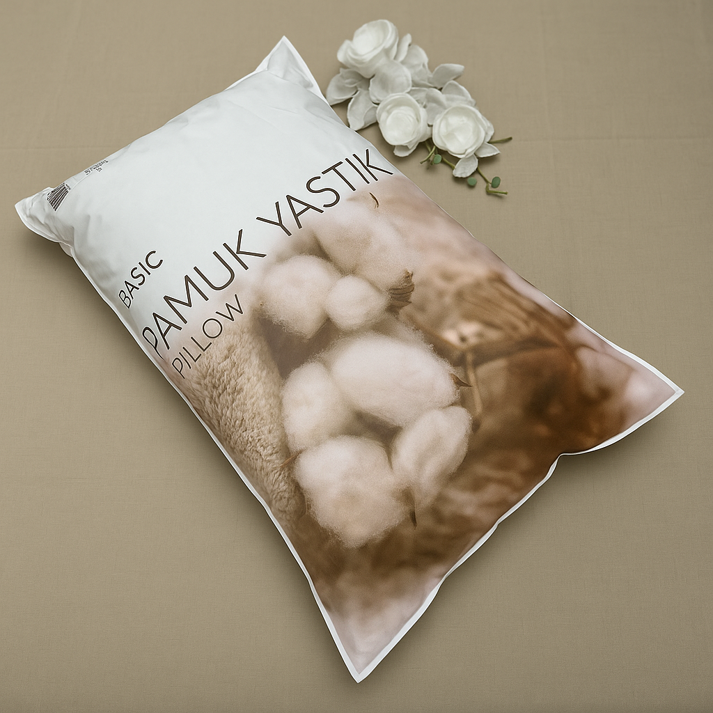 İpekçe %100 Pamuk Kumaş ve Pamuk Dolgulu Yastık 50x70 cm – 1 kg-Yatak Odasi-Prenseshome Leyweg-Prenseshome Leyweg