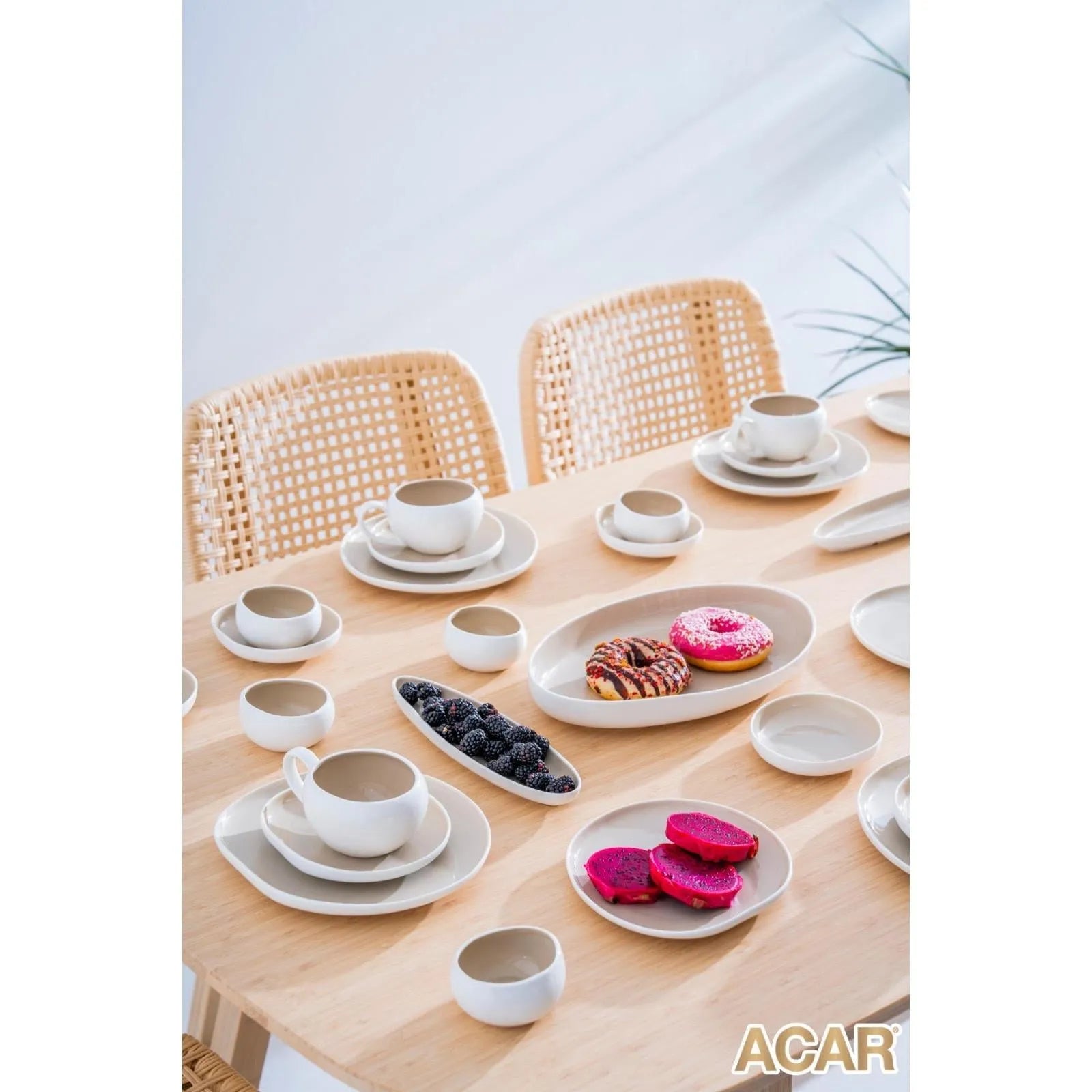 Acar Siena Bej 33 Parça Kahvaltı Seti-Yemek Takimi-Prenseshome Leyweg-Prenseshome Leyweg