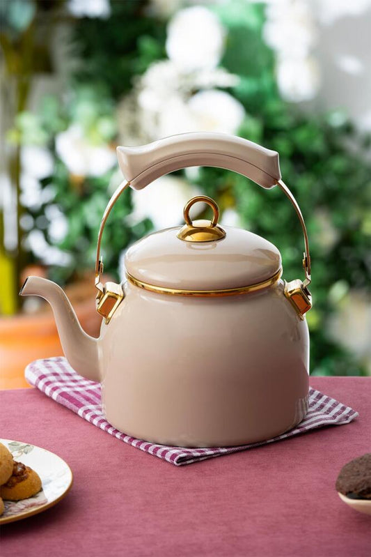 Acar Qualita Fit Bej Emaye Bitki Çayı Demliği 2250 ml-mutfak urunleri-Prenseshome Leyweg-Prenseshome Leyweg