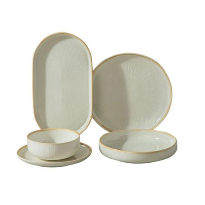 Bricard Pau mat 25 Parca 6 Kisilik Yemek Takimi - Beyaz Bej-Yemek Takimi-Prenseshome Leyweg-Prenseshome Leyweg