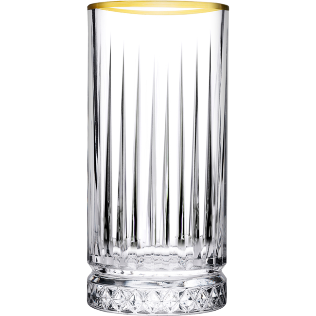 Pasabahce Elysia Golden Touch 4lu Uzun Cam Bardak Seti - 280 ml - Altin Detayli-Cam urunler-Prenseshome Leyweg-Prenseshome Leyweg