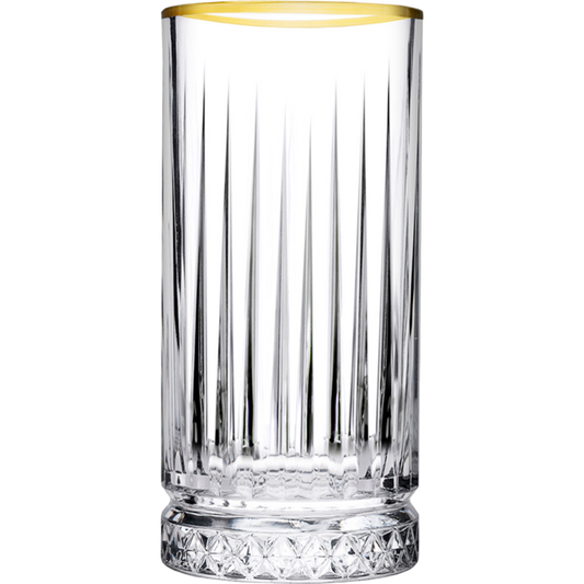 Pasabahce Elysia Golden Touch 4lu Uzun Cam Bardak Seti - 280 ml - Altin Detayli-Cam urunler-Prenseshome Leyweg-Prenseshome Leyweg