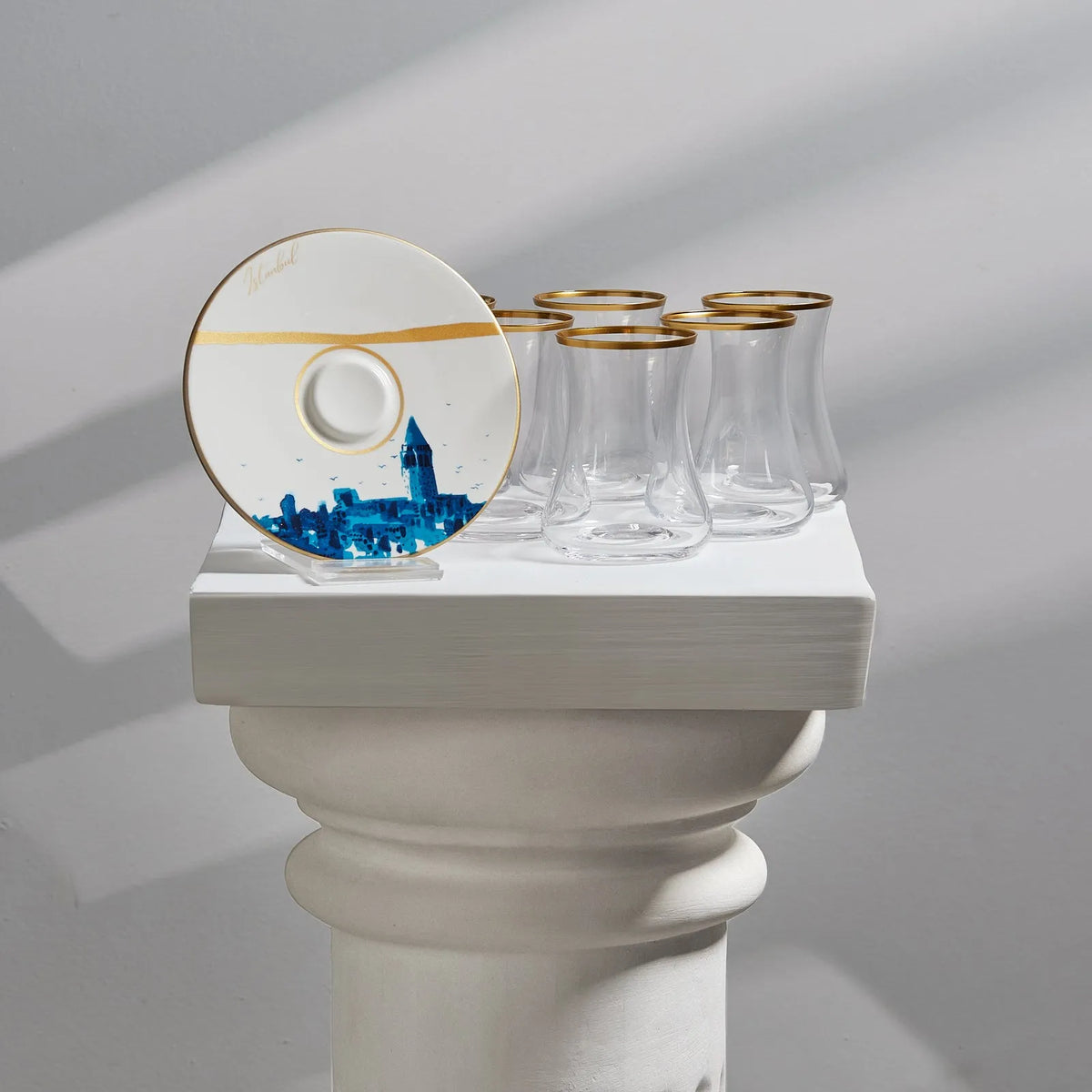 Karaca X Ist Collection Istanbul 12 Parça Çay Seti – 6 Kişilik, Cam ve Porselen Uyumlu-Cam urunler-Prenseshome Leyweg-Prenseshome Leyweg