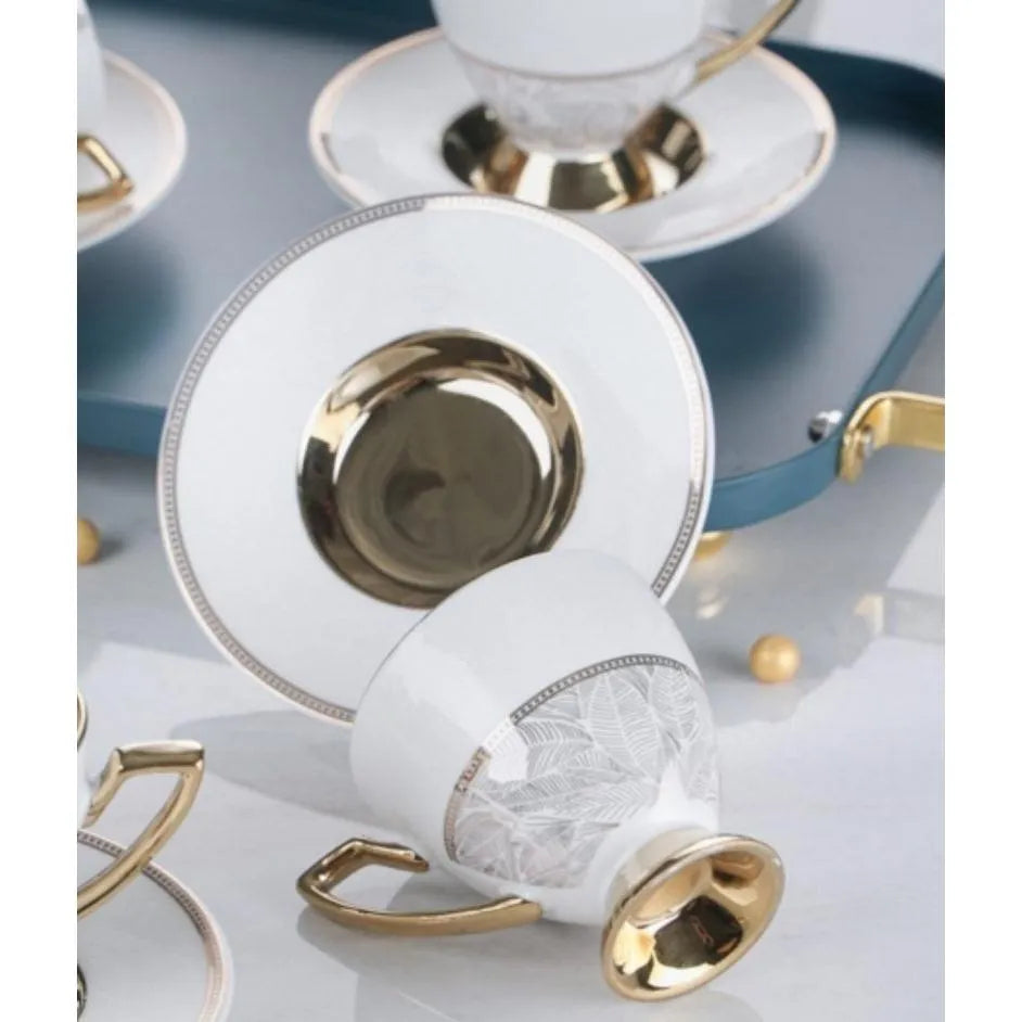 Acar Swam Desenli 6 kisilik kahve fincan takimi 90 ml-PRENSESHOME LEYWEG-Prenseshome Leyweg