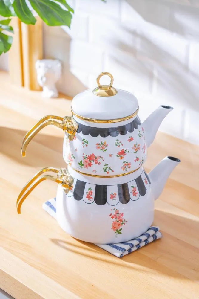 Acar Qualita Doroty Alt-Üst Emaye Çaydanlık Takımı-mutfak urunleri-Prenseshome Leyweg-Prenseshome Leyweg