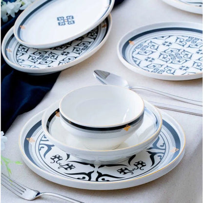 Acar Hera Siyah-Beyaz 6 kişilik 27 parca yemek takımı-Yemek Takimi-Prenseshome Leyweg-Prenseshome Leyweg