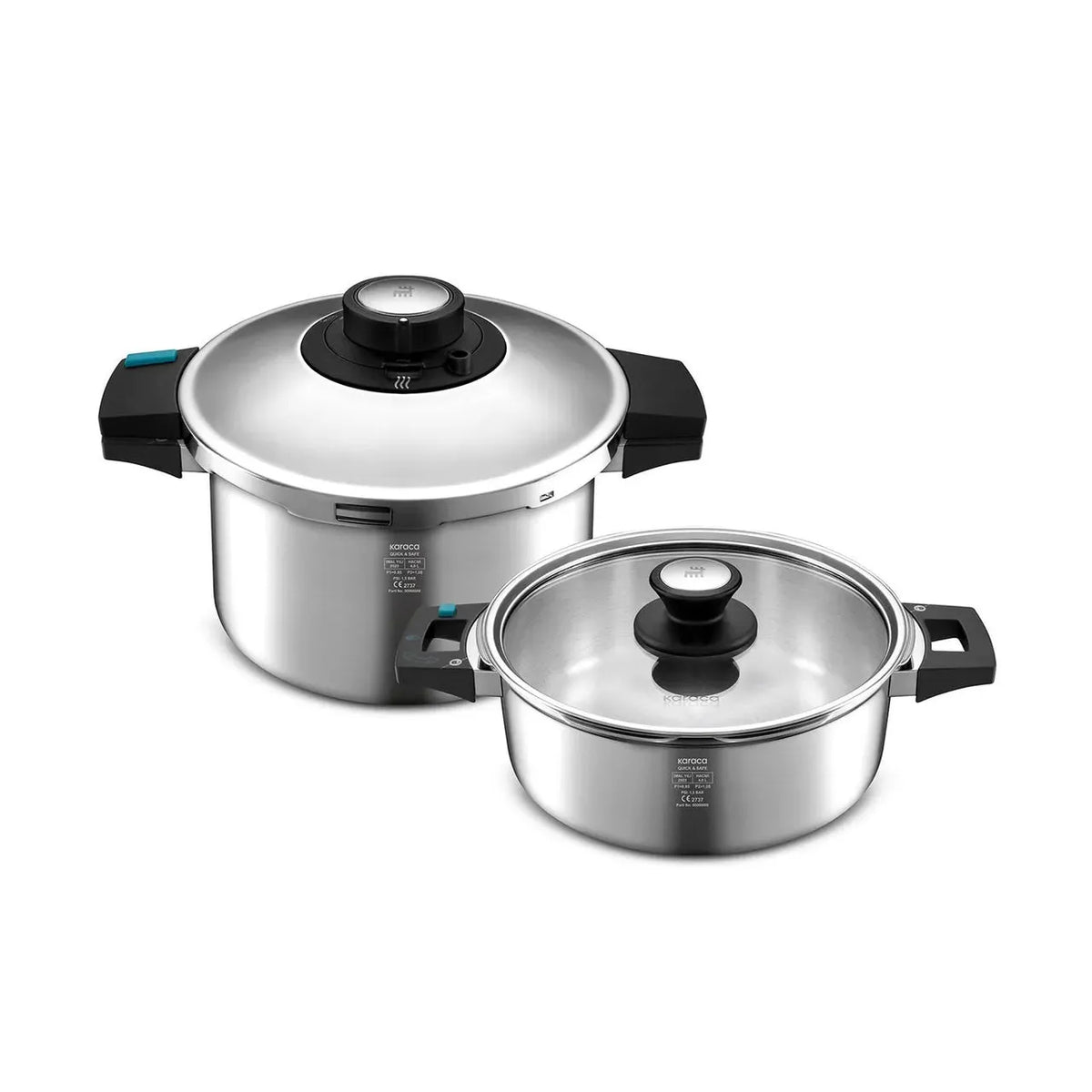 Karaca Quick & Safe Pressure Cooker Set, 4 L & 6 L-mutfak urunleri-Prenseshome Leyweg-Prenseshome Leyweg