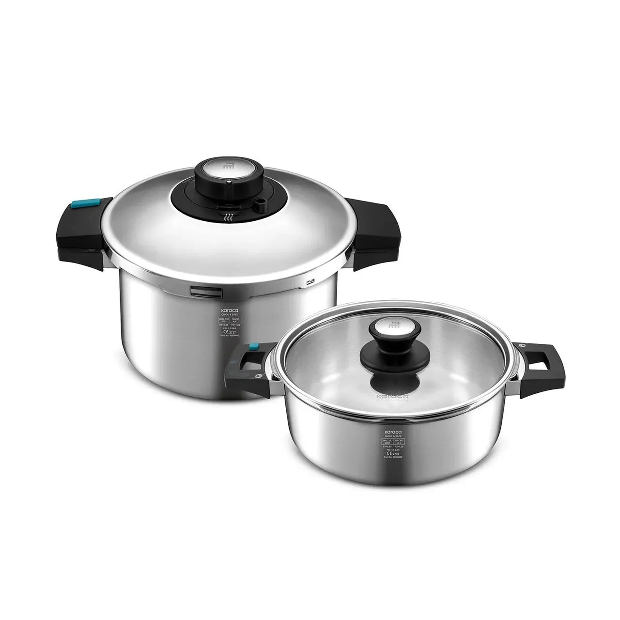 Karaca Quick & Safe Pressure Cooker Set, 4 L & 6 L-mutfak urunleri-Prenseshome Leyweg-Prenseshome Leyweg