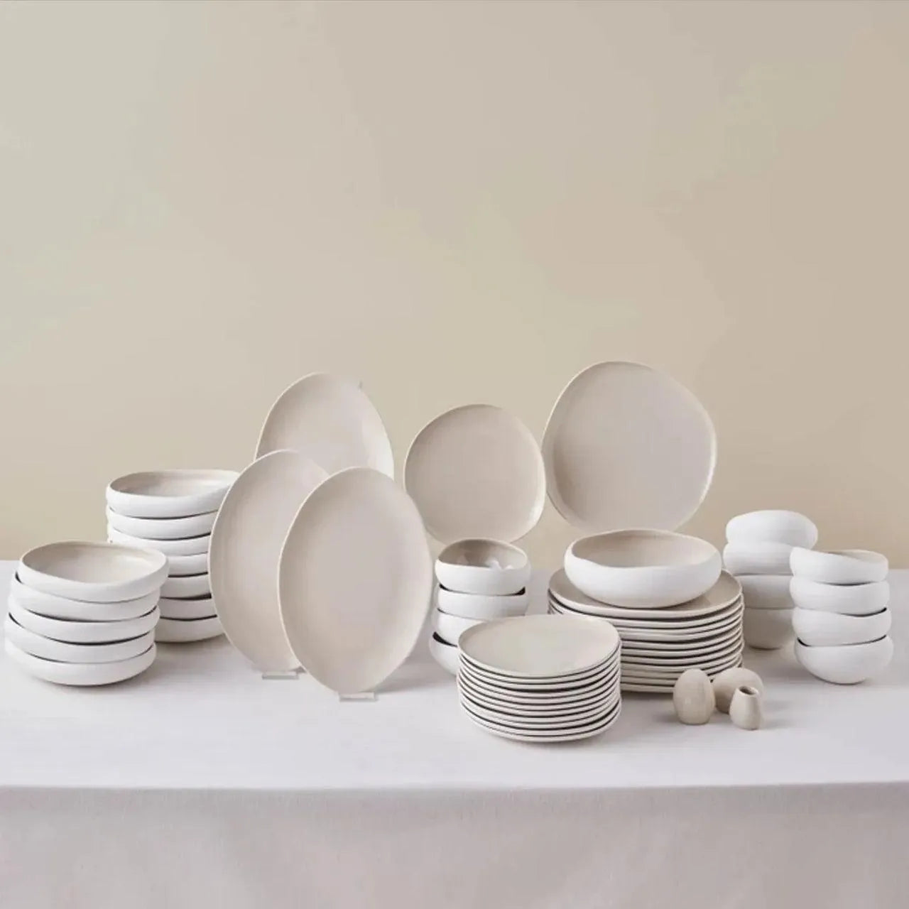 Karaca Cupid Earth 55 Parça Stoneware 12 Kişilik Modern Yemek Takımı-Yemek Takimi-Prenseshome Leyweg-Prenseshome Leyweg