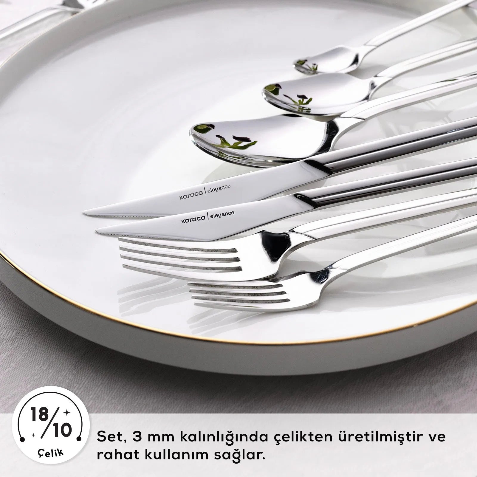 Karaca Elegance Midway Platin 84 Parça 12 Kişilik Sofra Çatal Kaşık Bıçak Seti-Sofra ürünleri-Prenseshome Leyweg-Prenseshome Leyweg