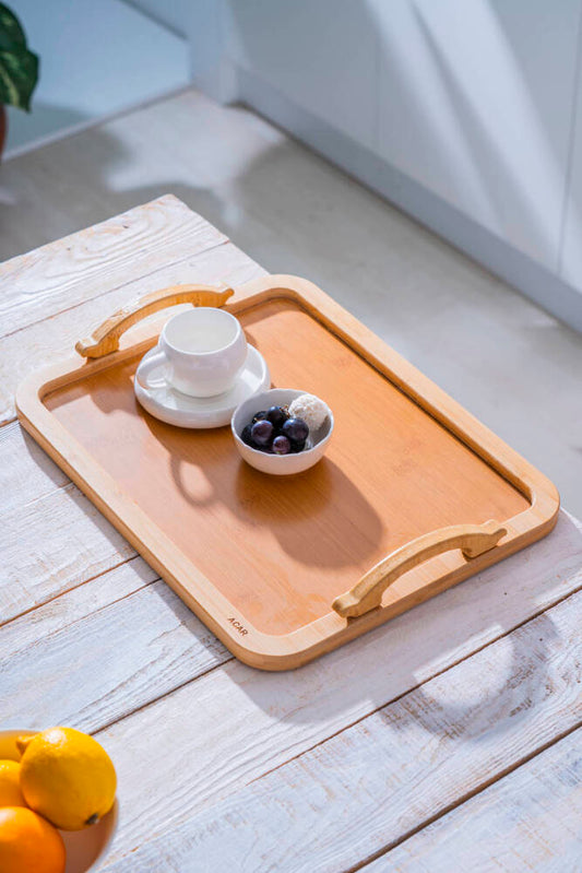 Acar Bambu Kulplu Sunum Tepsi 38,5 cm-mutfak urunleri-Prenseshome Leyweg-Prenseshome Leyweg