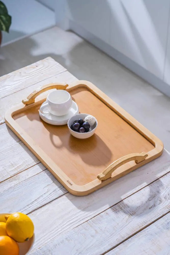 Acar Bambu Kulplu Sunum Tepsi 38,5 cm-mutfak urunleri-Prenseshome Leyweg-Prenseshome Leyweg