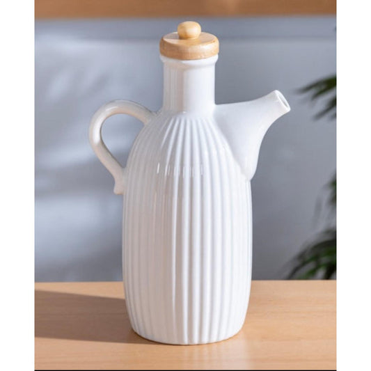 Acar Porselen Çizgili Yağ Şişesi - 600 ml & 900 ml-Sofra ürünleri-Prenseshome Leyweg-900 ml-Prenseshome Leyweg