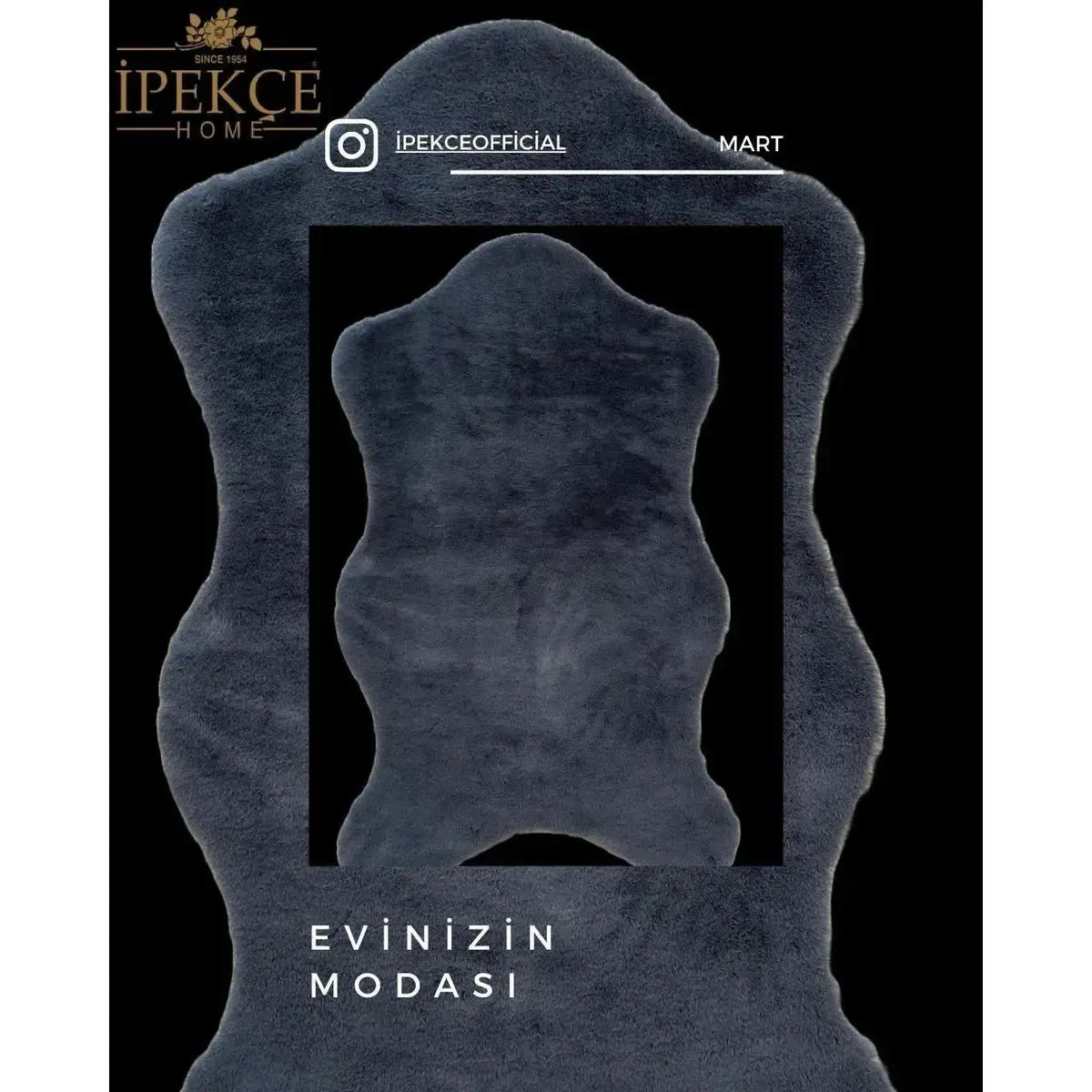 İpekçe Lina Series Tavsan Tuyu Hali - 80x150 cm -Zemin kaplama-Prenseshome Leyweg-Antrasit-Prenseshome Leyweg