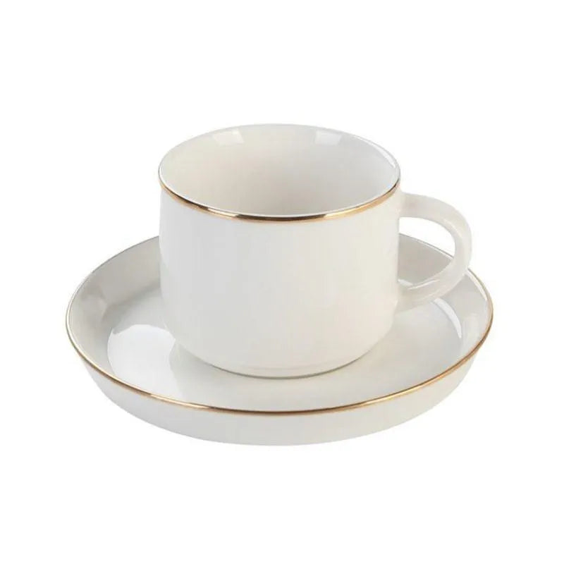 Bricard Lunel 12 Parça Porselen Çay Fincan Seti – 90 ml – 6 Kişilik-Prenseshome Leyweg-Gold-Prenseshome Leyweg