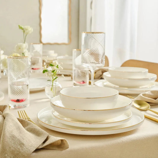Karaca Stream Bone Light Lora Gold 29 Parça 6 Kişilik Yemek Takımı-Yemek Takimi-Prenseshome Leyweg-Prenseshome Leyweg