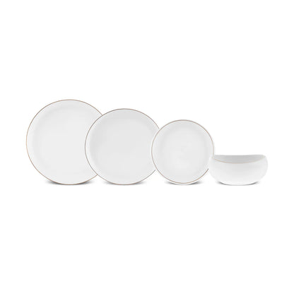 Karaca Stream Bone China Hole Gold 24 Parça 6 Kişilik Yemek Takımı-Sofra ürünleri-Prenseshome Leyweg-Prenseshome Leyweg