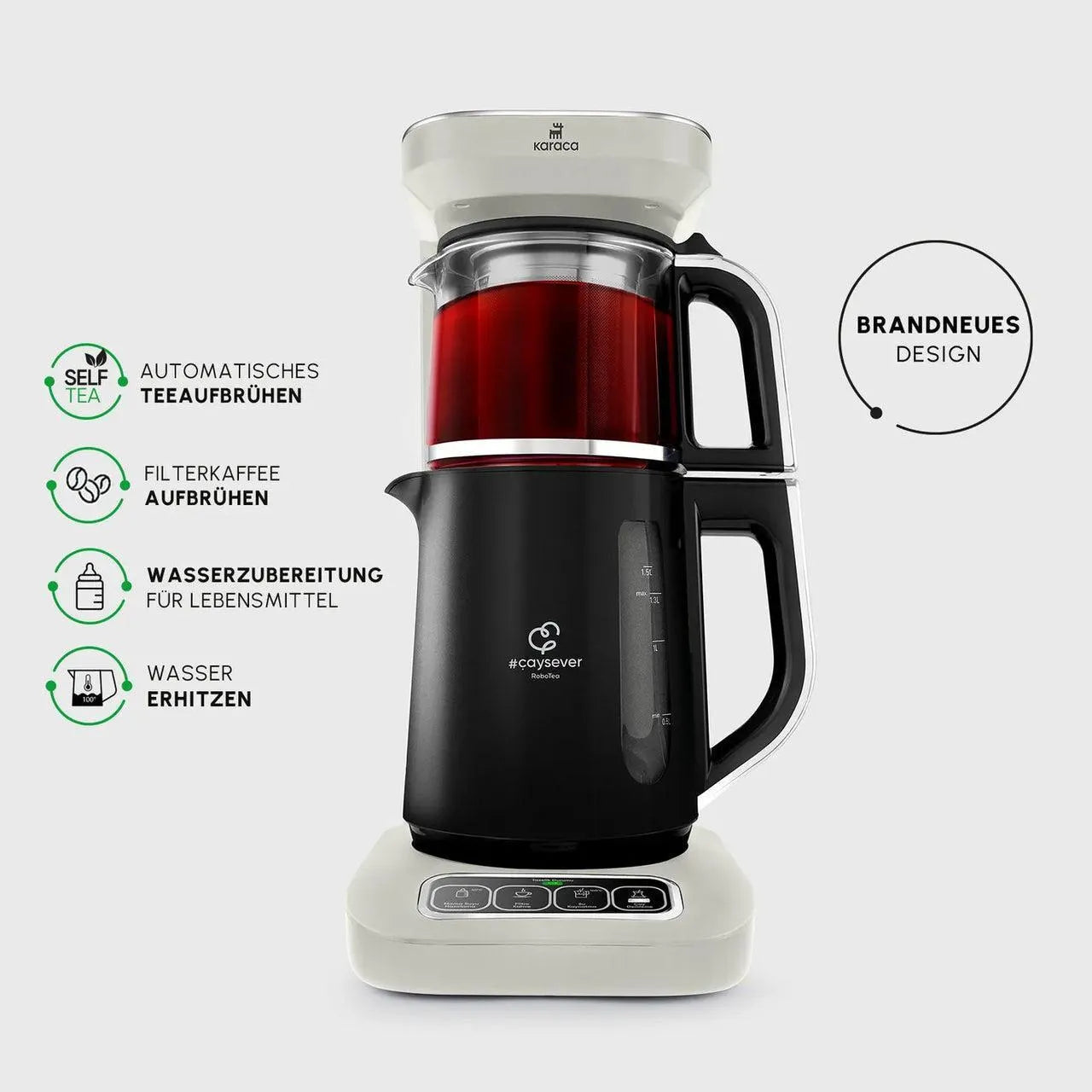 Karaca Çaysever Robotea Pro 4 in 1 İngilizce Konuşan Otomatik Çay Makinesi – 2500W Starlight-Elektronik ürün-Prenseshome Leyweg-Prenseshome Leyweg