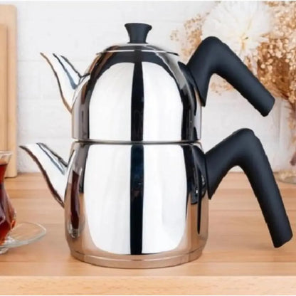 Acar Milano Kucuk Boy Caydanlik Takimi 1300 ml Alt + 800 ml Ust-mutfak urunleri-Prenseshome Leyweg-Prenseshome Leyweg