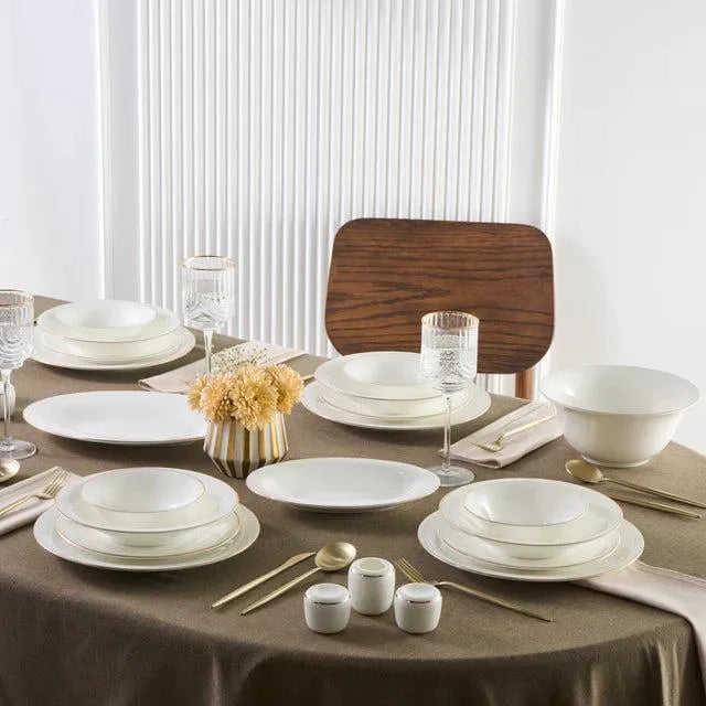 Karaca Fine Pearl Fame 58 Parça 12 Kişilik Yemek Takımı Gold Detayli-Yemek Takimi-Prenseshome Leyweg-Prenseshome Leyweg