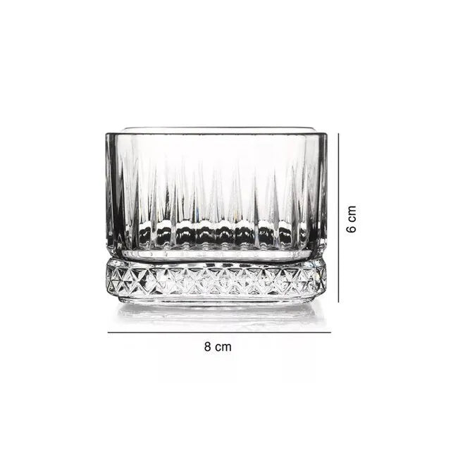 Pasabahce Elysia 4lu Cam Snack Kase Seti - 225 ml - Cizgili Modern Tasarim-Cam urunler-Prenseshome Leyweg-Prenseshome Leyweg
