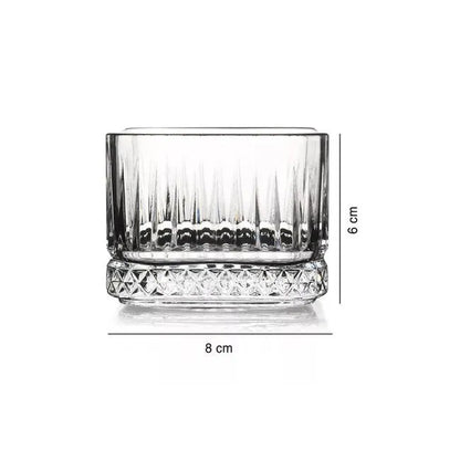 Pasabahce Elysia 4lu Cam Snack Kase Seti - 225 ml - Cizgili Modern Tasarim-Cam urunler-Prenseshome Leyweg-Prenseshome Leyweg