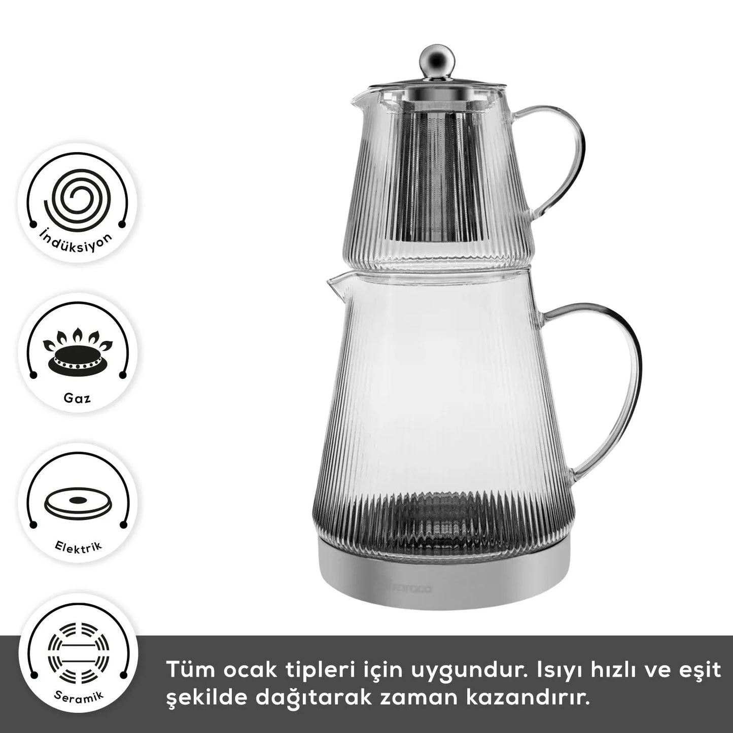 Karaca Keops XL Borosilikat Cam Çaydanlık – Isıya Dayanıklı, Şeffaf, Büyük Hacimli Tasarım-Cam urunler-PRENSESHOME LEYWEG-Prenseshome Leyweg