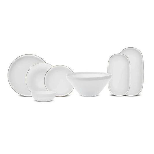 Karaca Streamline Saturn 19 Parça 4 Kişilik Gold Detaylı Porselen Yemek Takımı-Yemek Takimi-Prenseshome Leyweg-Prenseshome Leyweg