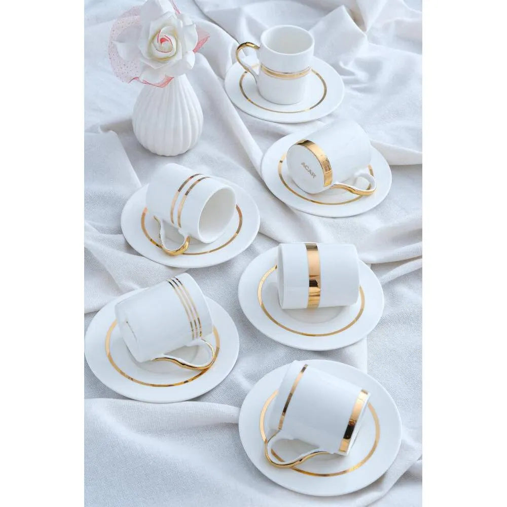 Acar Golden Eye 6’li kahve fincani seti 90 ml-Prenseshome Leyweg-Prenseshome Leyweg